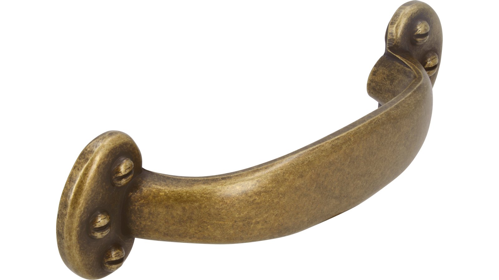 Moebelgriff-Wachtberg-brueniert-messing-Messing-Zinkdruckguss-laenge-143-646906-seitlich Griff Wachtberg Druckguss altmessingfarbig brüniert getrommelt - 143 mm lang vor weißem Hintergrund