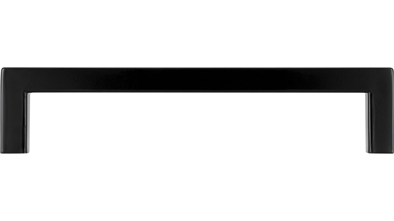 Griff Wallerfangen Kunststoff glasiert schwarz hochglanz - 137 mm lang  vor weißem Hintergrund