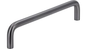 Griff Walsrode Edelstahl schwarz geschliffen - 136 mm lang  vor weißem Hintergrund