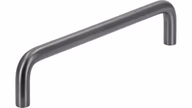 Griff Walsrode Edelstahl schwarz geschliffen - 136 mm lang  vor weißem Hintergrund