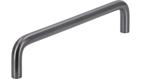 Griff Walsrode Edelstahl schwarz geschliffen - 136 mm lang vor weißem Hintergrund