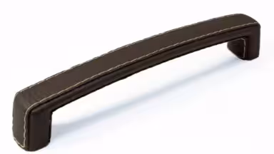 Griff Waltershausen Lederstruktur - braun - 178 mm lang vor weißem Hintergrund