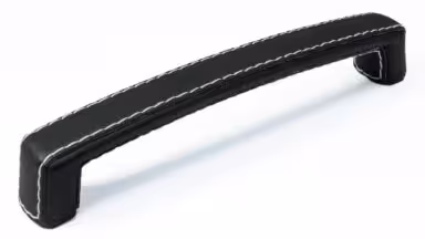 Griff Waltershausen Lederstruktur - schwarz - 178 mm lang  vor weißem Hintergrund