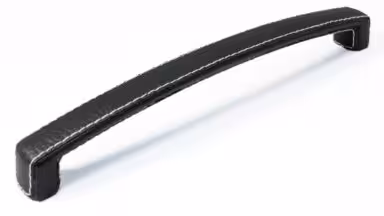 Griff Waltershausen Lederstruktur - schwarz - 242 mm lang  vor weißem Hintergrund