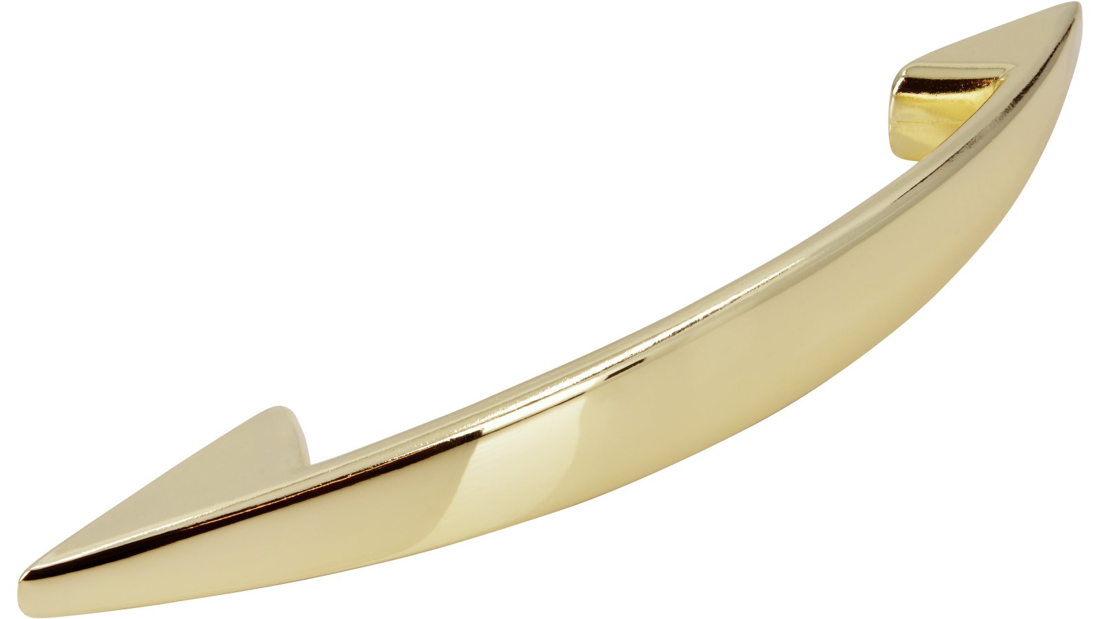 Griff Wangen Druckguss glänzend vermessingt - 179 mm lang  vor weißem Hintergrund