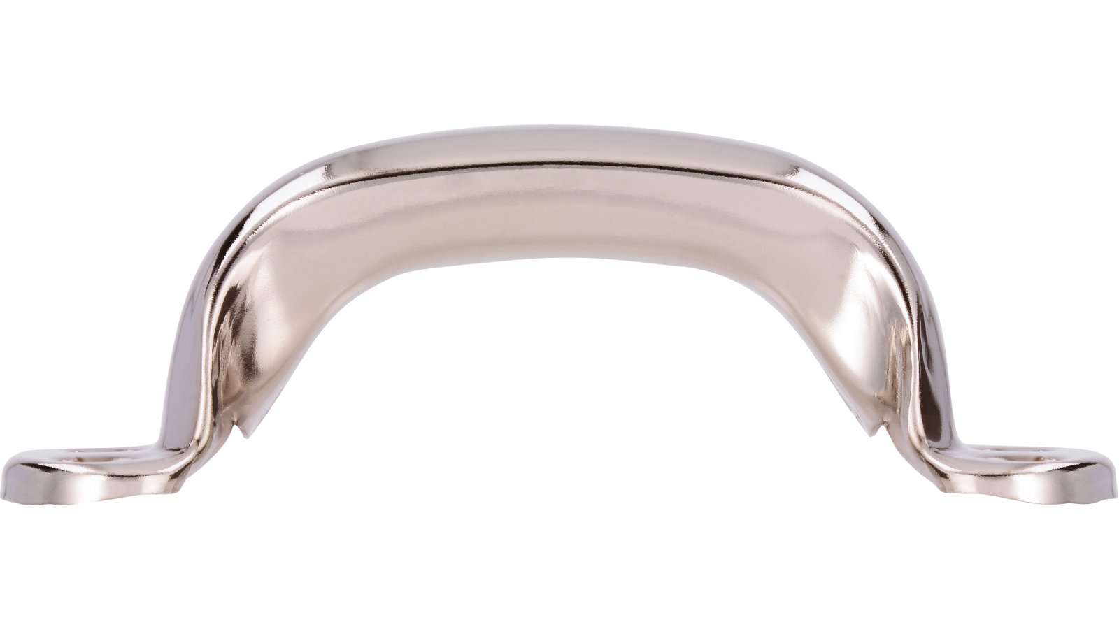 Griff Wegberg Stahl nickel glänzend - 90 mm lang  vor weißem Hintergrund