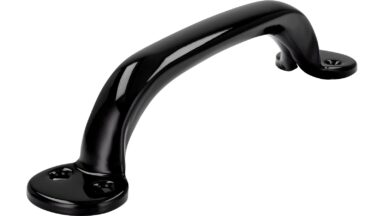 Griff Wegberg Stahl schwarz pulverbeschichtet - 200 mm lang vor weißem Hintergrund