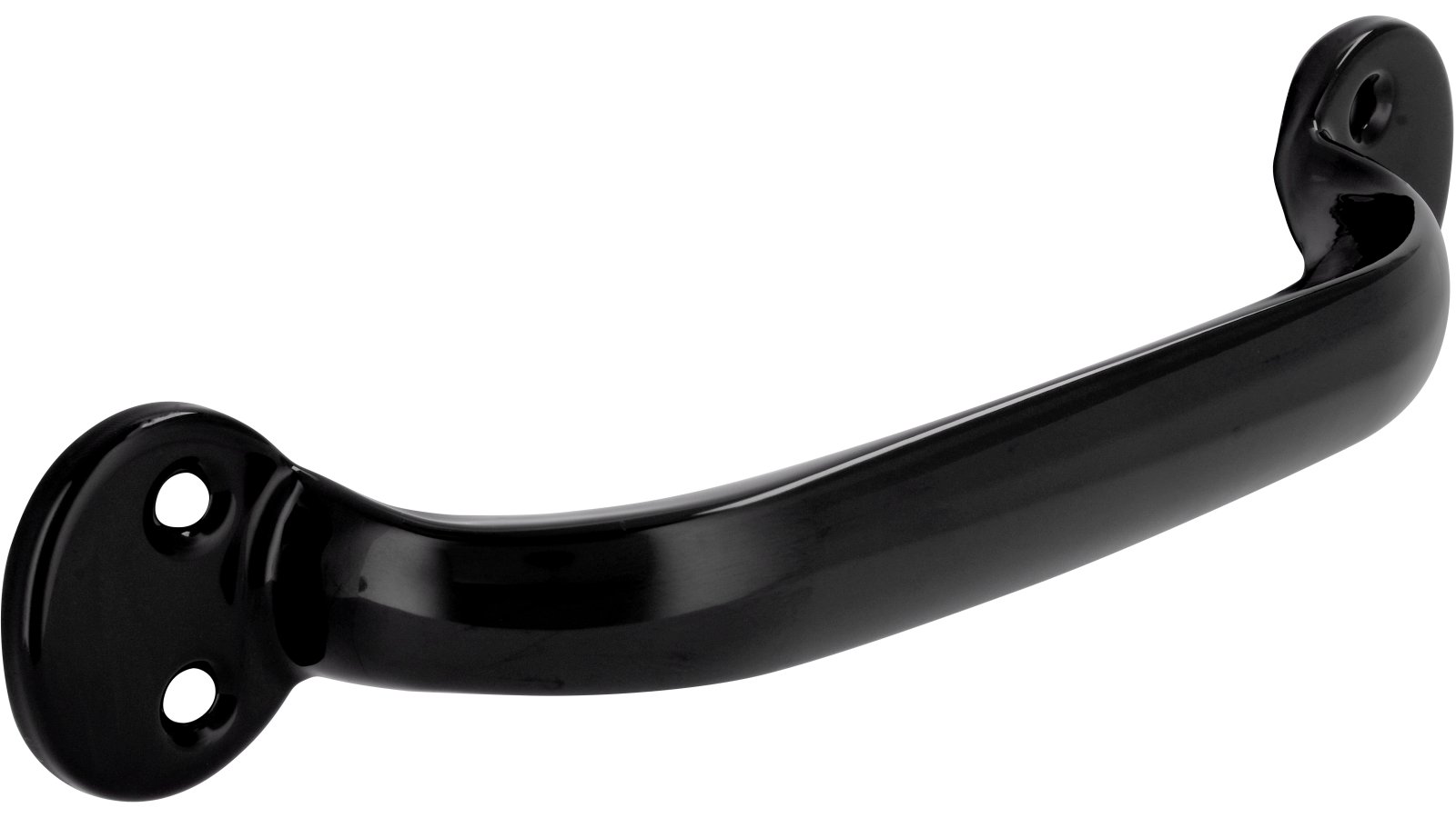 Griff Wegberg Stahl schwarz pulverbeschichtet - 200 mm lang  vor weißem Hintergrund