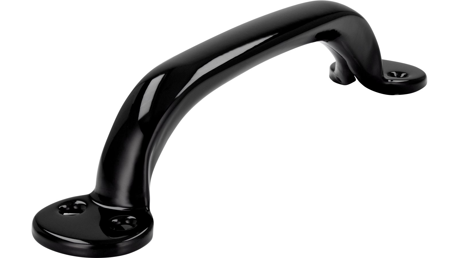Griff Wegberg Stahl schwarz pulverbeschichtet - 200 mm lang  vor weißem Hintergrund