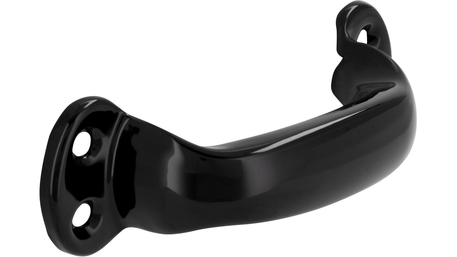 Griff Wegberg Stahl schwarz pulverbeschichtet - 90 mm lang  vor weißem Hintergrund