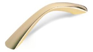 Griff Weinheim Druckguss glänzend vermessingt - 119 mm lang vor weißem Hintergrund