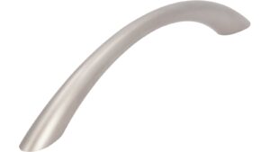 Griff Werder Kunststoff nickel matt gebürstet - 166 mm lang vor weißem Hintergrund