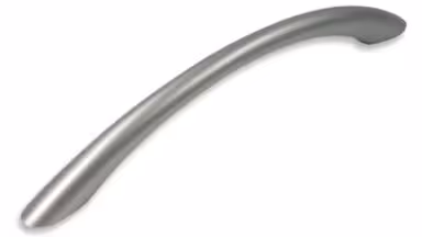 Griff Werder Kunststoff metallisiert - weißaluminium - 166 mm lang vor weißem Hintergrund