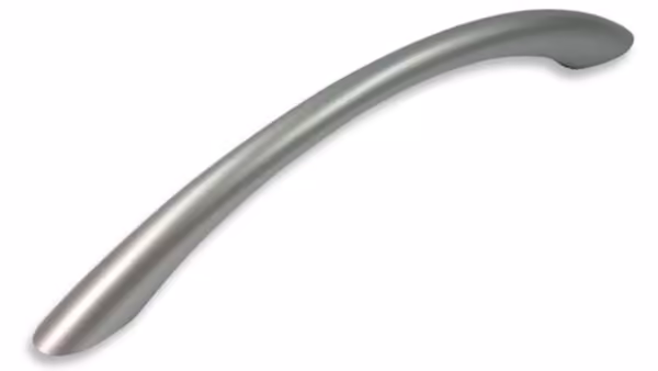 Griff Werder Kunststoff metallisiert - weißaluminium - 166 mm lang vor weißem Hintergrund