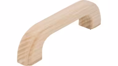 Griff Wernau Holz esche roh - 112 mm lang vor weißem Hintergrund