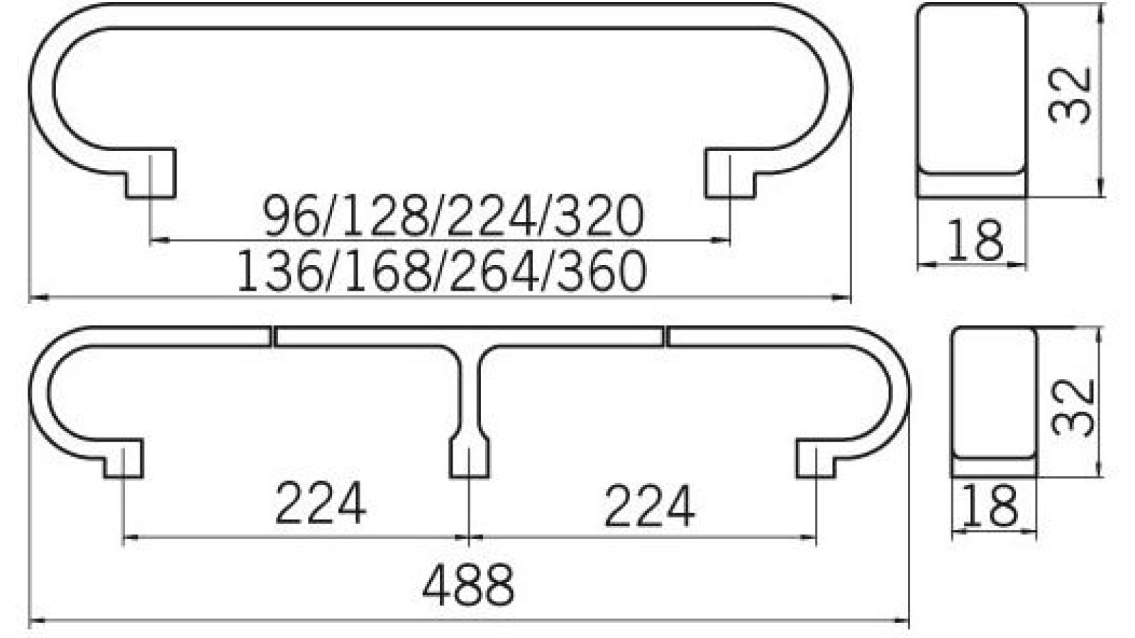 Griff Westerstede Druckguss matt vernickelt - 136 mm lang  vor weißem Hintergrund