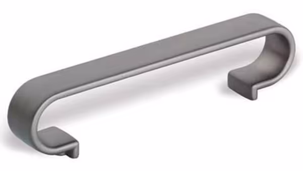 Griff Westerstede Zinkdruckguß - silber - 136 mm lang vor weißem Hintergrund