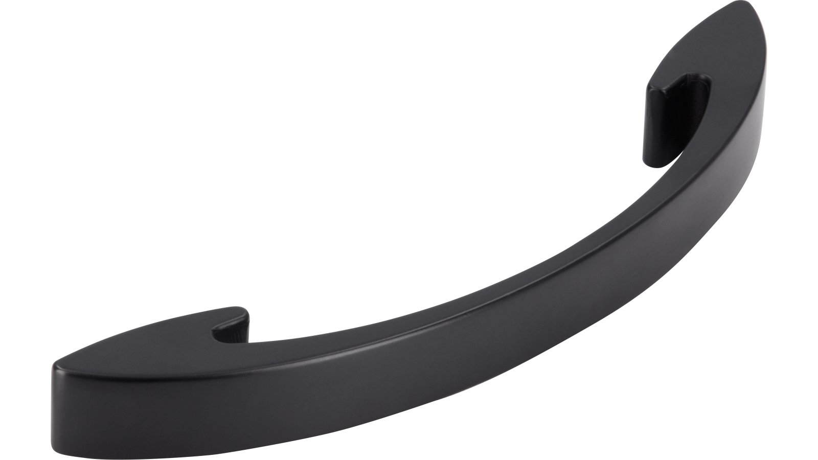 Griff Wickede Druckguss schwarz matt pulverbeschichtet - 151 mm lang  vor weißem Hintergrund