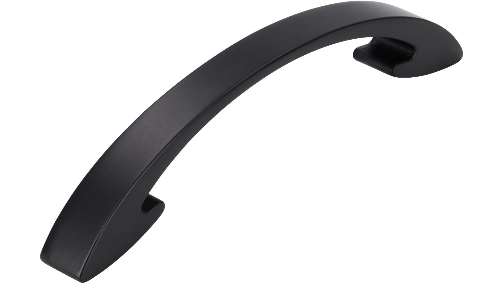 Griff Wickede Druckguss schwarz matt pulverbeschichtet - 151 mm lang  vor weißem Hintergrund