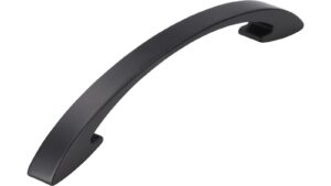 Griff Wickede Druckguss schwarz matt pulverbeschichtet - 189 mm lang  vor weißem Hintergrund