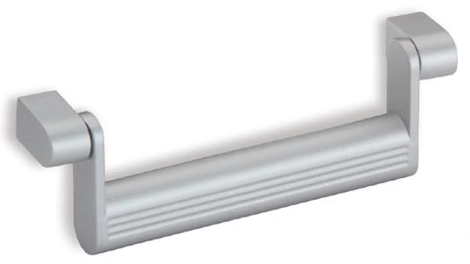 Griff Wilnsdorf Druckguss alufarbig pulverbeschichtet - 106 mm lang  vor weißem Hintergrund