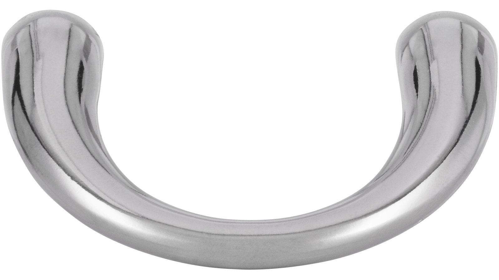 Griff Wismar Druckguss chrom glänzend - 40 mm lang  vor weißem Hintergrund