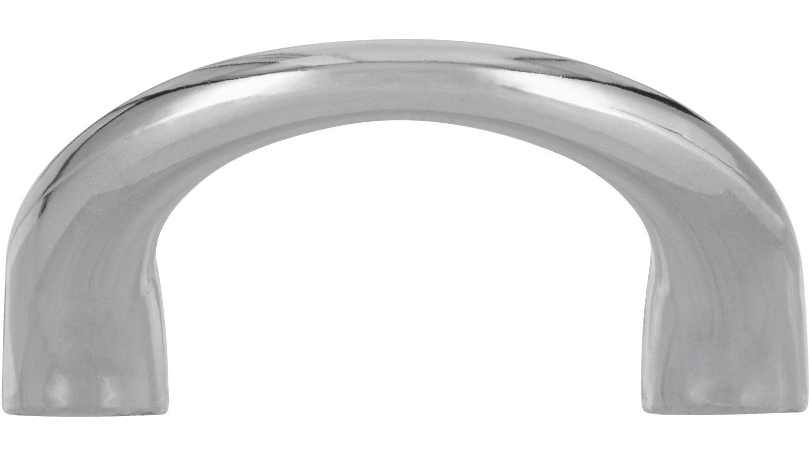 Griff Wismar Druckguss chrom glänzend - 40 mm lang  vor weißem Hintergrund