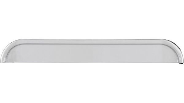 Griff Wunsiedel Kunstleder - Kunststoff metallisiert chrom glänzend schwarz - 153 mm lang  vor weißem Hintergrund