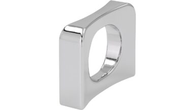Griff Zeuthen Zamak chrom glänzend - 42 mm lang vor weißem Hintergrund