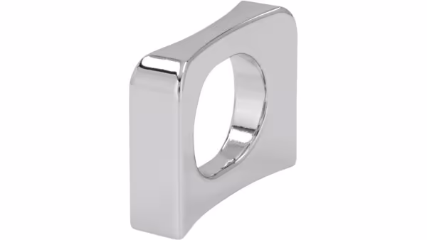 Griff Zeuthen Zamak chrom glänzend - 42 mm lang vor weißem Hintergrund