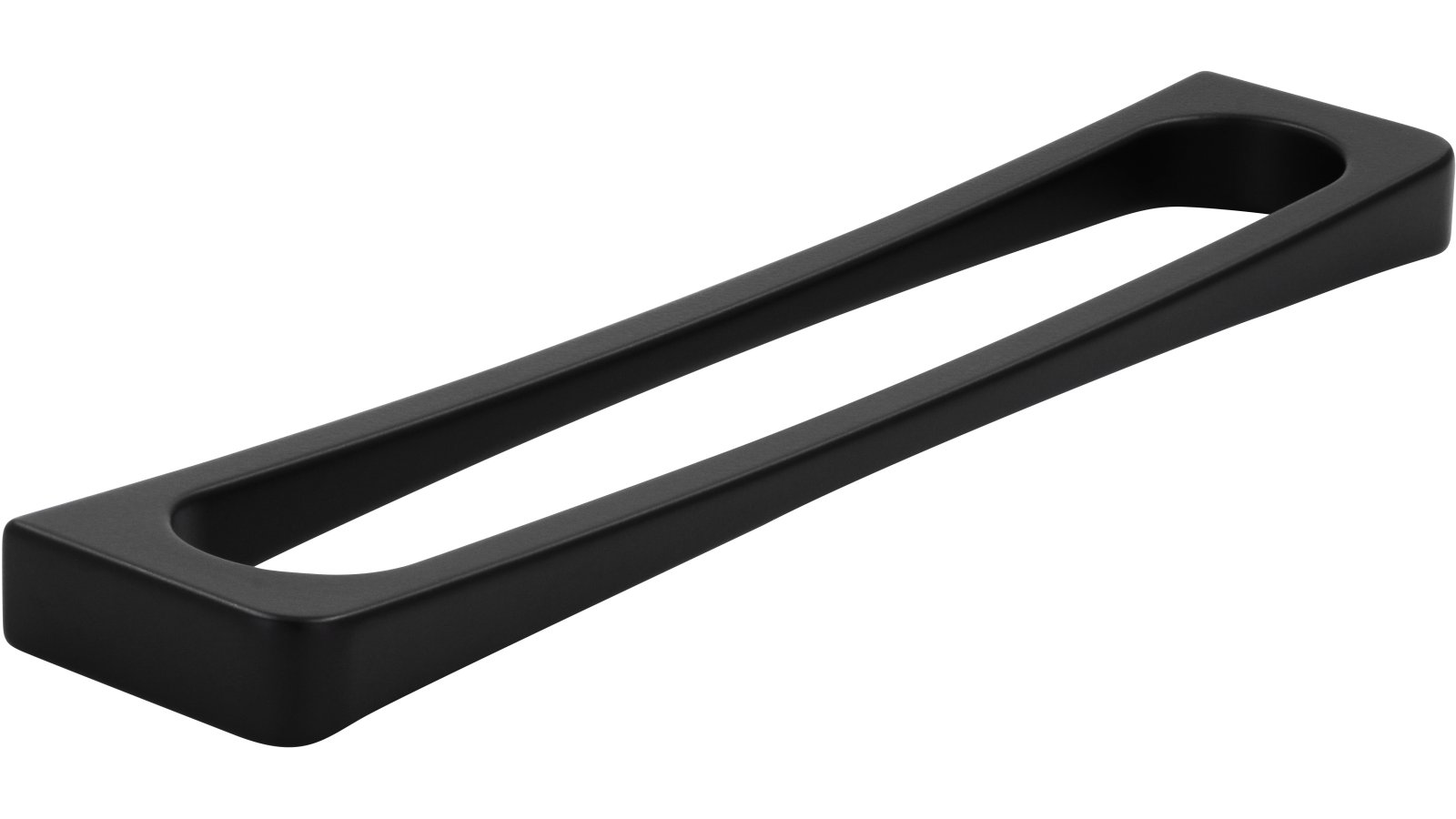 Griff Zeuthen Zamak schwarz matt pulverbeschichtet - 170 mm lang  vor weißem Hintergrund