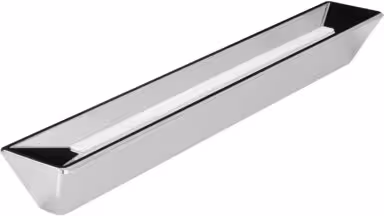 Griff + Einlage Herzebrock-Clarholz Druckguss - Kunststoff chrom glänzend weiß - 227 mm lang  vor weißem Hintergrund