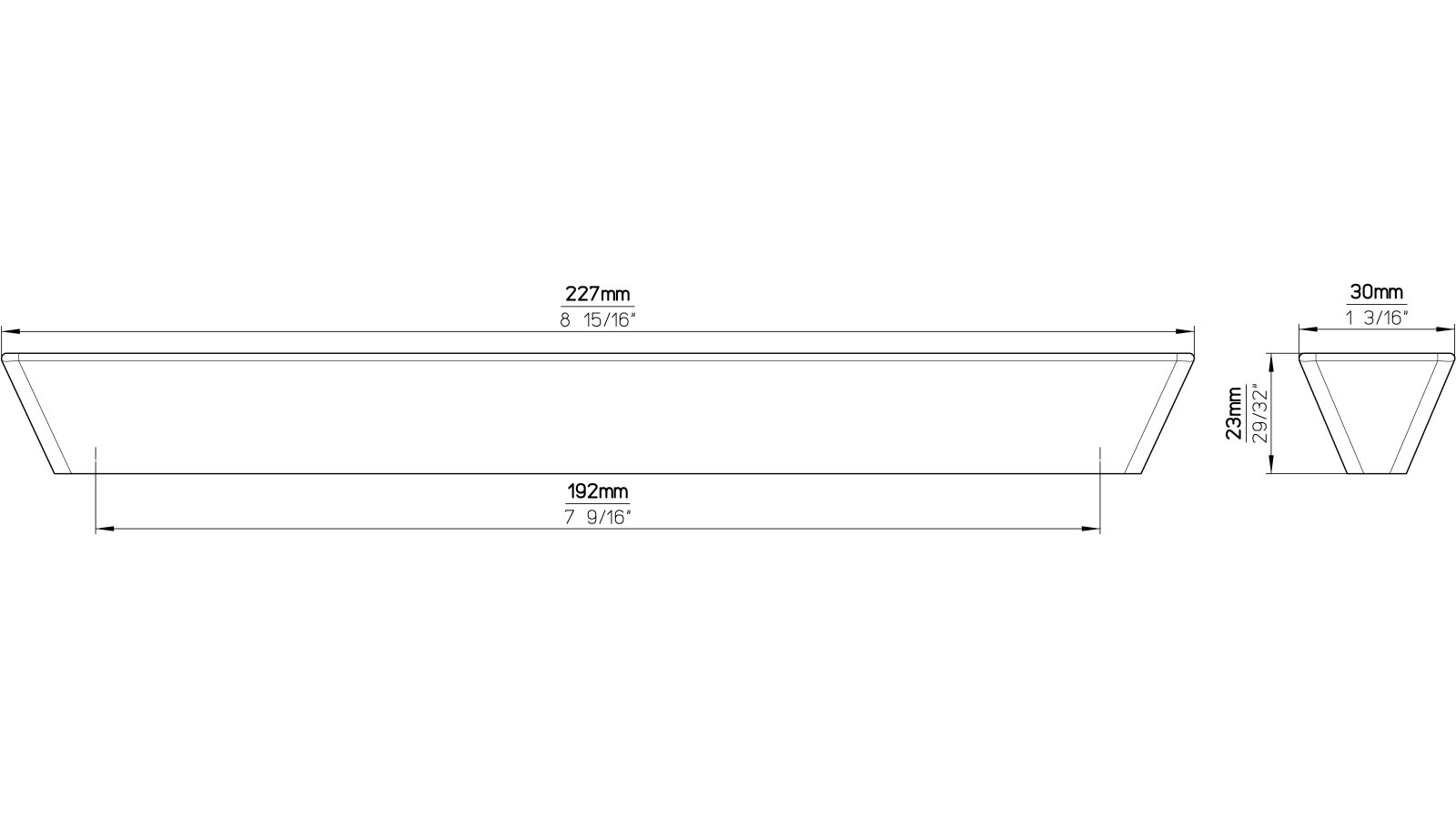 Griff + Einlage Herzebrock-Clarholz Druckguss - Kunststoff chrom glänzend weiß - 227 mm lang  vor weißem Hintergrund
