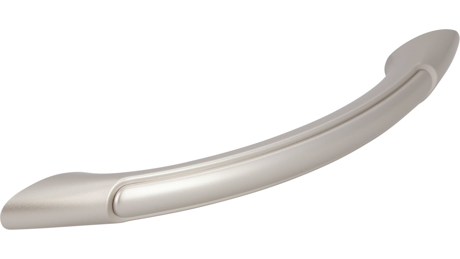 Griff + Einlage Nordhorn Kunststoff metallisiert nickel metallisiert nickel - 179 mm lang  vor weißem Hintergrund