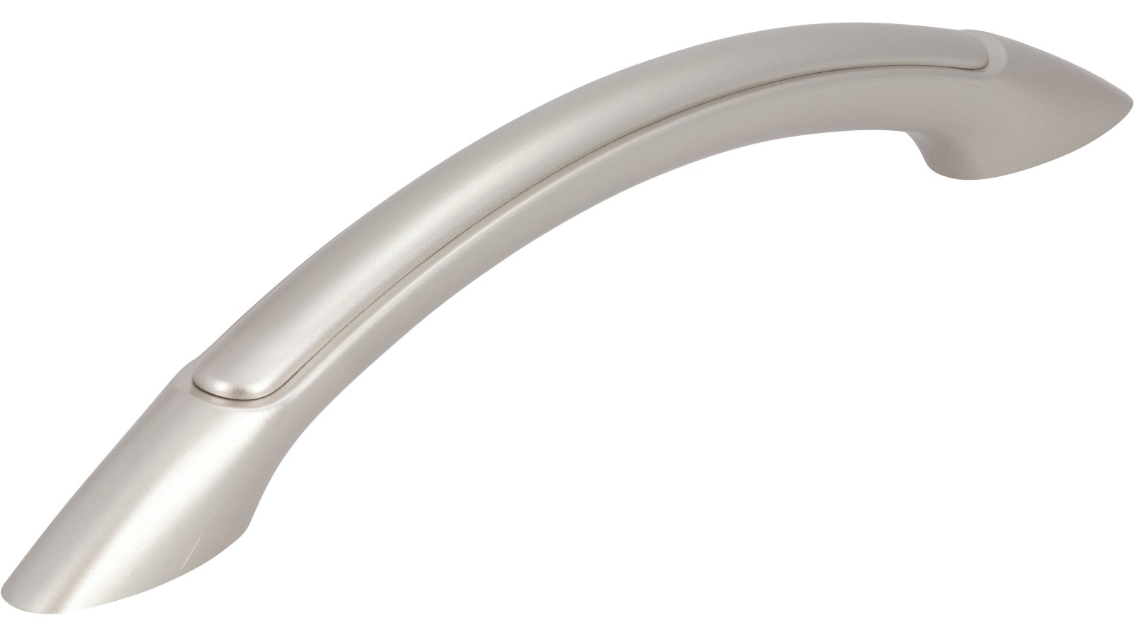 Griff + Einlage Nordhorn Kunststoff metallisiert nickel metallisiert nickel - 179 mm lang  vor weißem Hintergrund