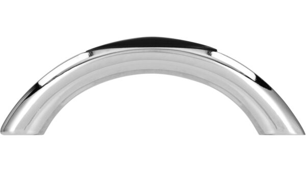 Griff + Einlage Rheinstetten Druckguss chrom glänzend schwarz - 80 mm lang  vor weißem Hintergrund