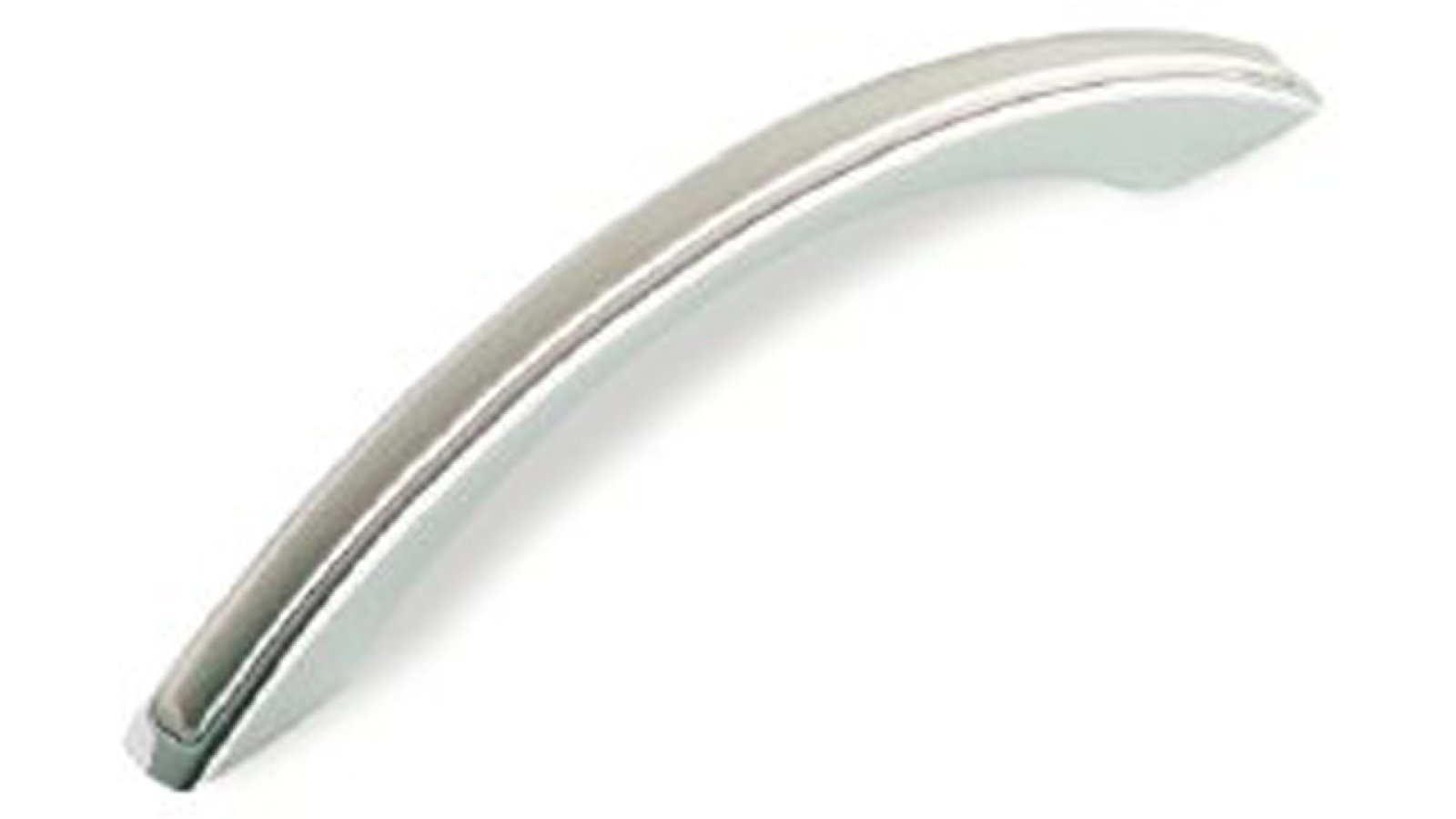 Griff + Einlage Ubstadt-Weiher Kunststoff galvanisiert chrom glänzend nickel matt gebürstet - 134 mm lang  vor weißem Hintergrund