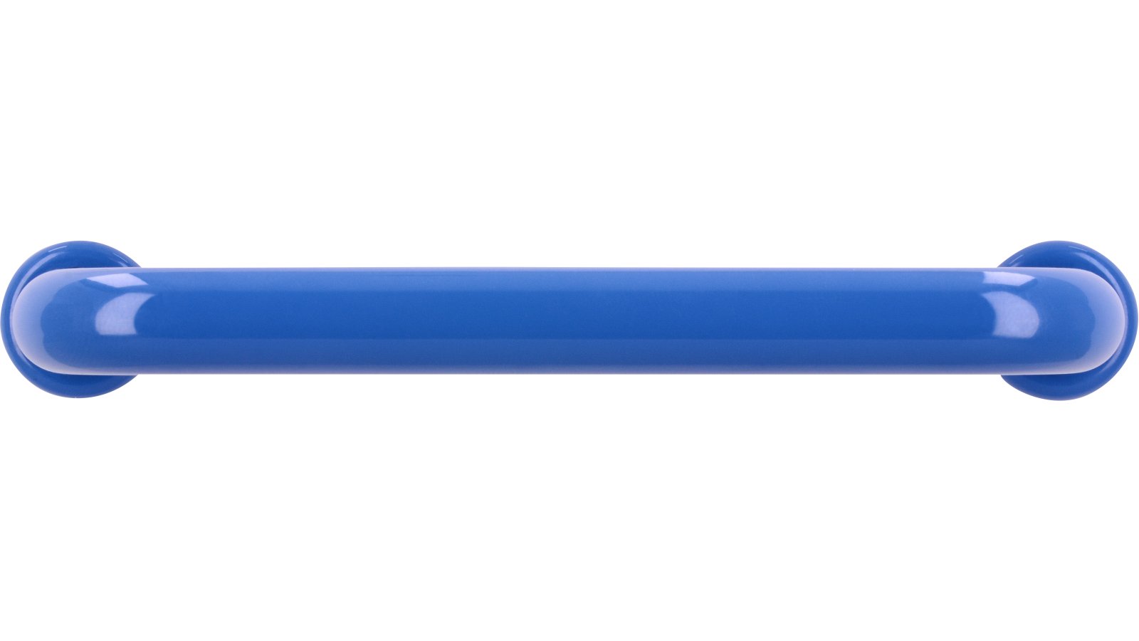 Griff + Unterlagen Bonn Kunststoff brilliantblau - 112 mm lang  vor weißem Hintergrund