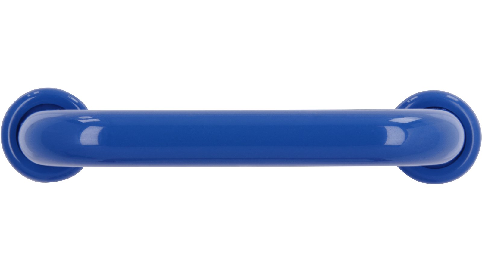 Griff + Unterlagen Bonn Kunststoff brilliantblau - 80 mm lang  vor weißem Hintergrund