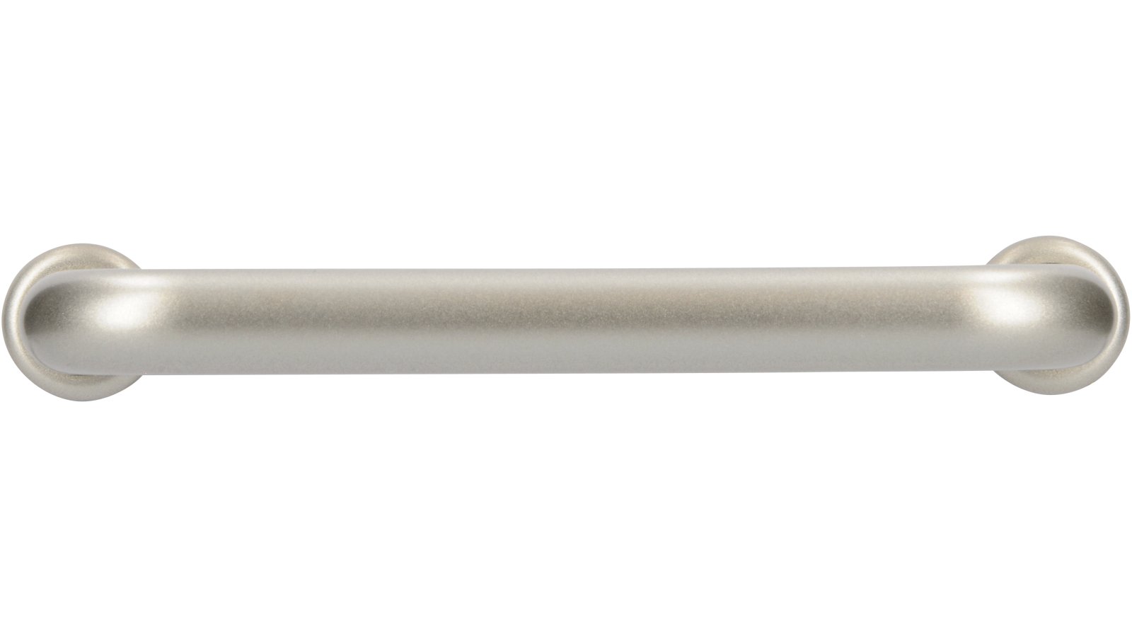 Griff + Unterlagen Bonn Kunststoff metallisiert nickel - 112 mm lang  vor weißem Hintergrund