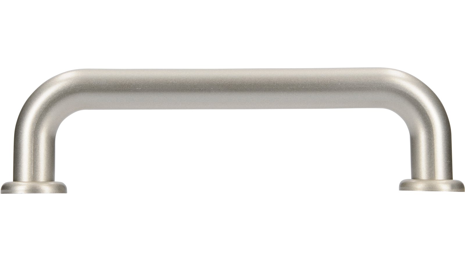 Griff + Unterlagen Bonn Kunststoff metallisiert nickel - 112 mm lang  vor weißem Hintergrund