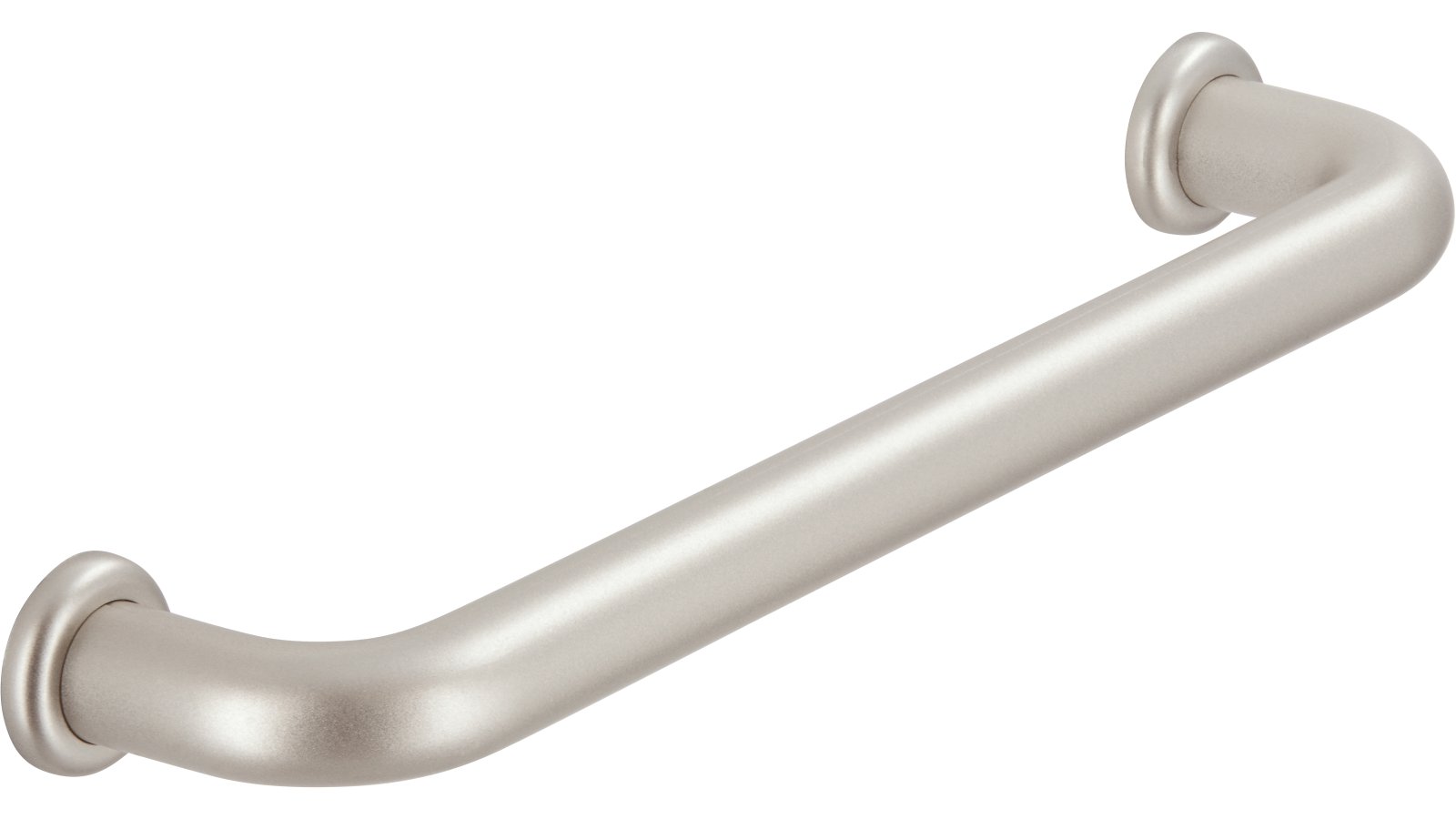 Moebelgriff-und-Unterlage-Bonn-nickel-Kunststoff-laenge-144-676654-seitlich Griff + Unterlagen Bonn Kunststoff metallisiert nickel - 144 mm lang vor weißem Hintergrund