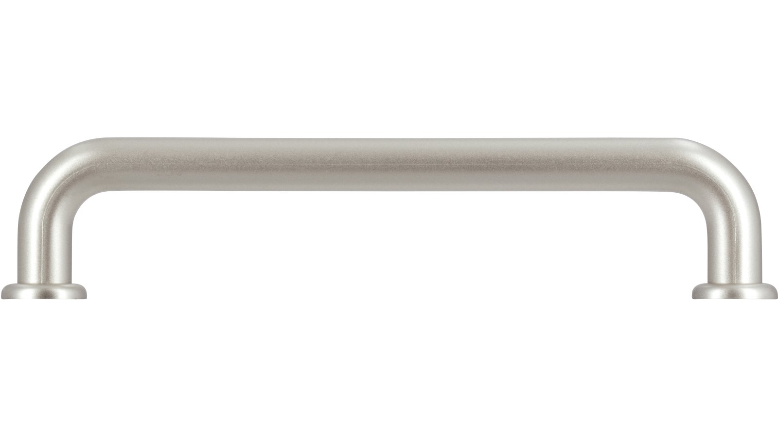 Moebelgriff-und-Unterlage-Bonn-nickel-Kunststoff-laenge-144-676654-stehend Griff + Unterlagen Bonn Kunststoff metallisiert nickel - 144 mm lang vor weißem Hintergrund