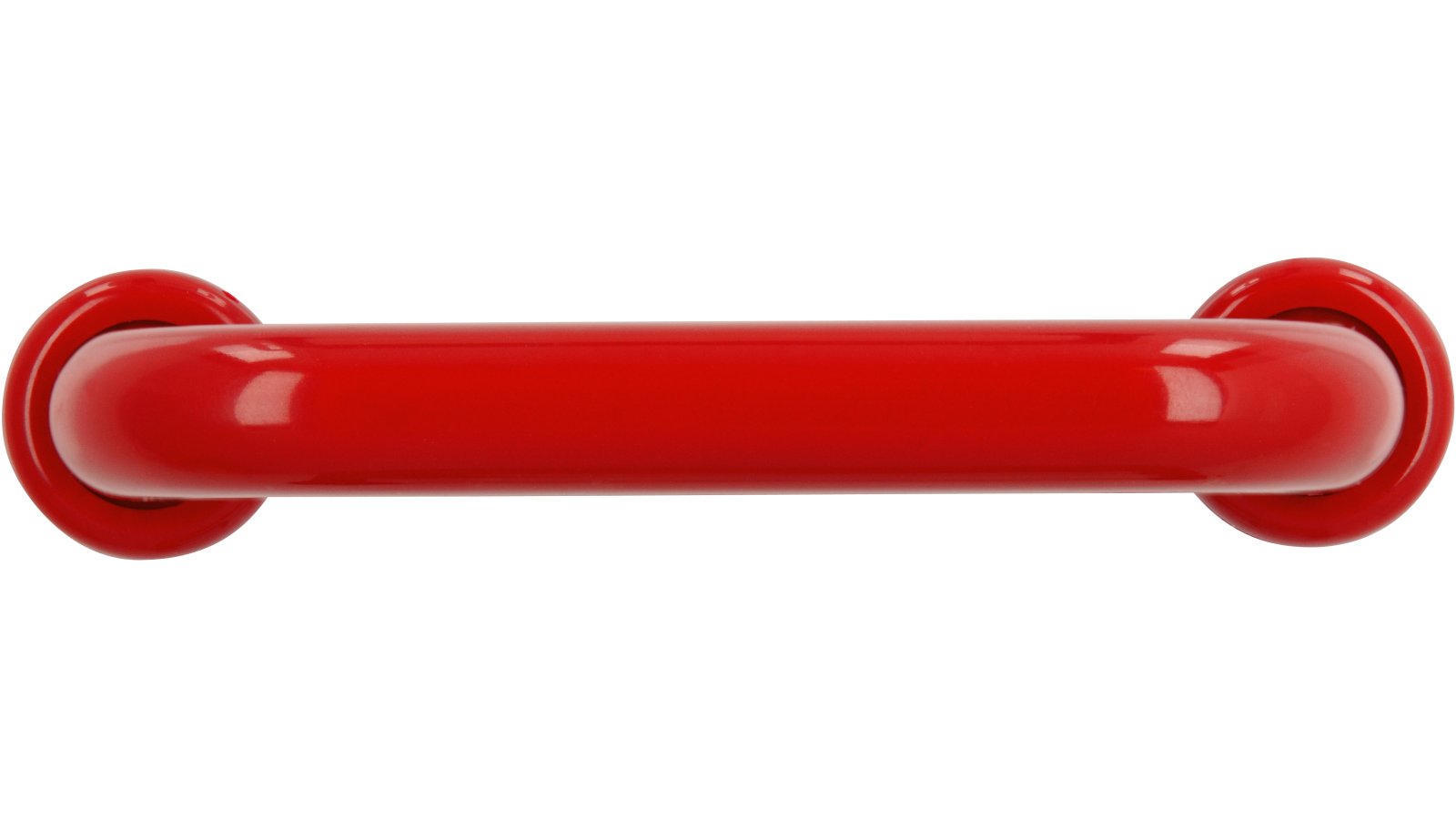Griff + Unterlagen Bonn Kunststoff rubinrot - 80 mm lang  vor weißem Hintergrund