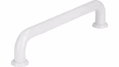 Griff + Unterlagen Bonn Kunststoff weiß - 144 mm lang vor weißem Hintergrund