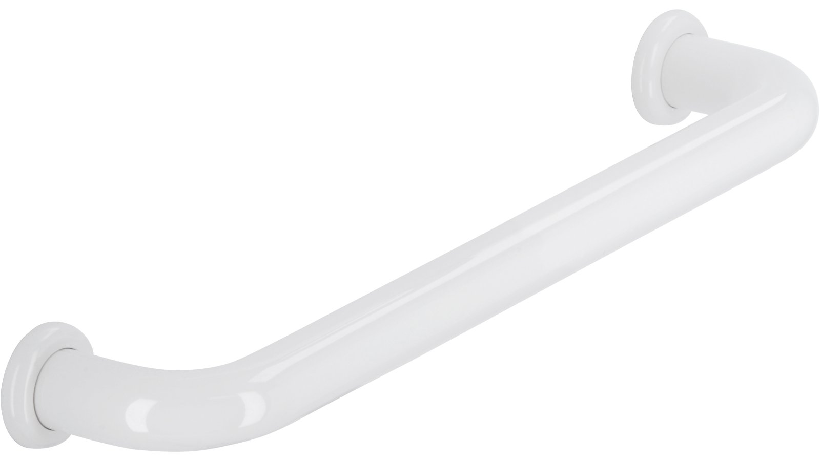 Moebelgriff-und-Unterlage-Bonn-weiss-Kunststoff-laenge-144-676606-seitlich Griff + Unterlagen Bonn Kunststoff weiß - 144 mm lang vor weißem Hintergrund