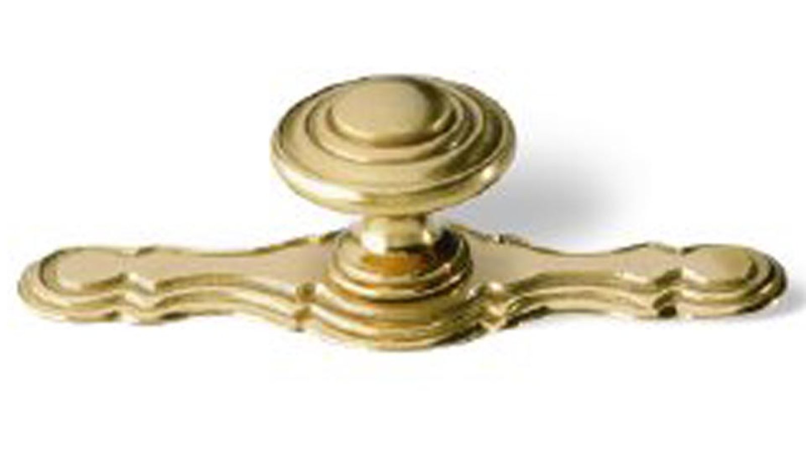 Knopf Aachen Messing poliert - 72 mm lang  vor weißem Hintergrund