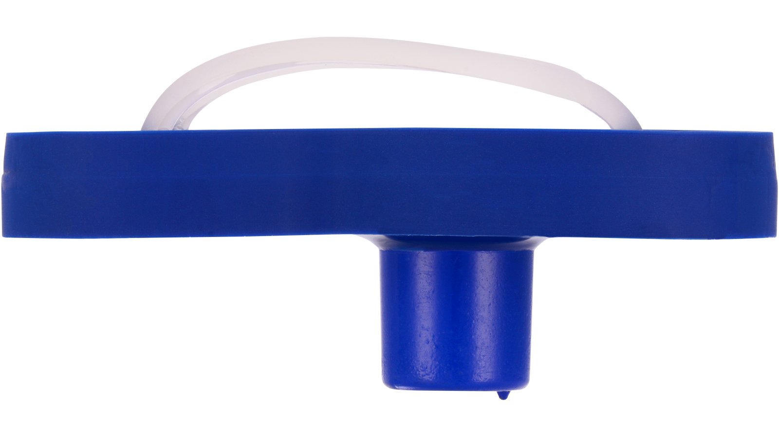 Knopf Apen Softmaterial - Metallfuß weiß-blau - 70 mm lang  vor weißem Hintergrund