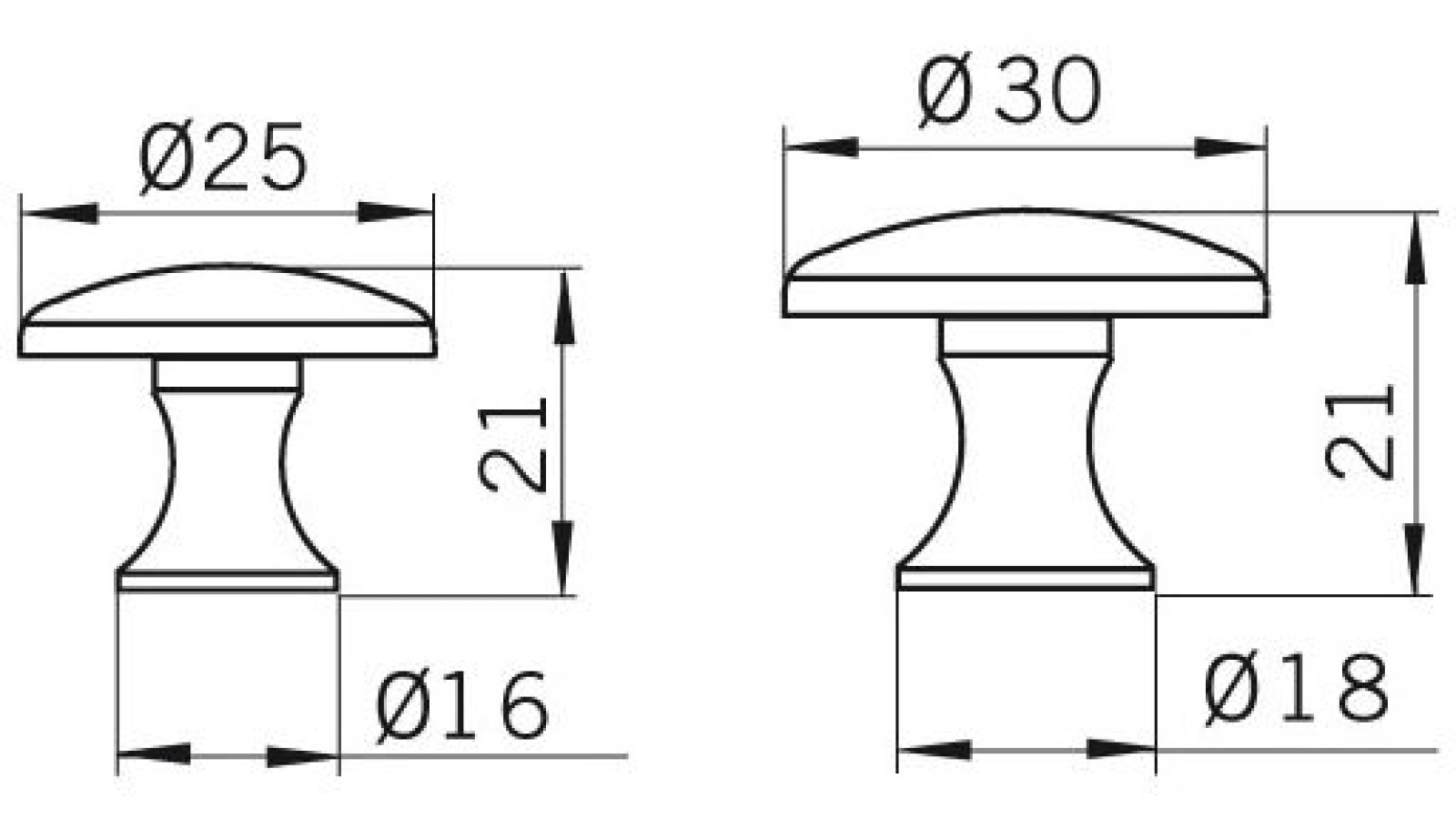 Knopf Arnsberg Druckguss altmessingfarbig brüniert getrommelt - 25 mm lang  vor weißem Hintergrund