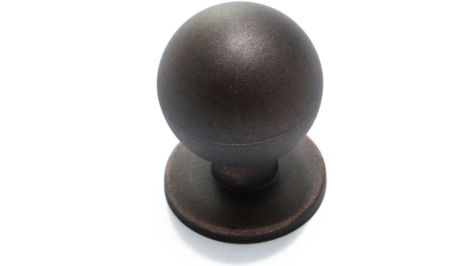 Moebelknopf-Augustdorf-grau-kupfer-Kunststoff-laenge-28-50584 Knopf Augustdorf Kunststoff - grau-kupfer - 28 mm lang vor weißem Hintergrund